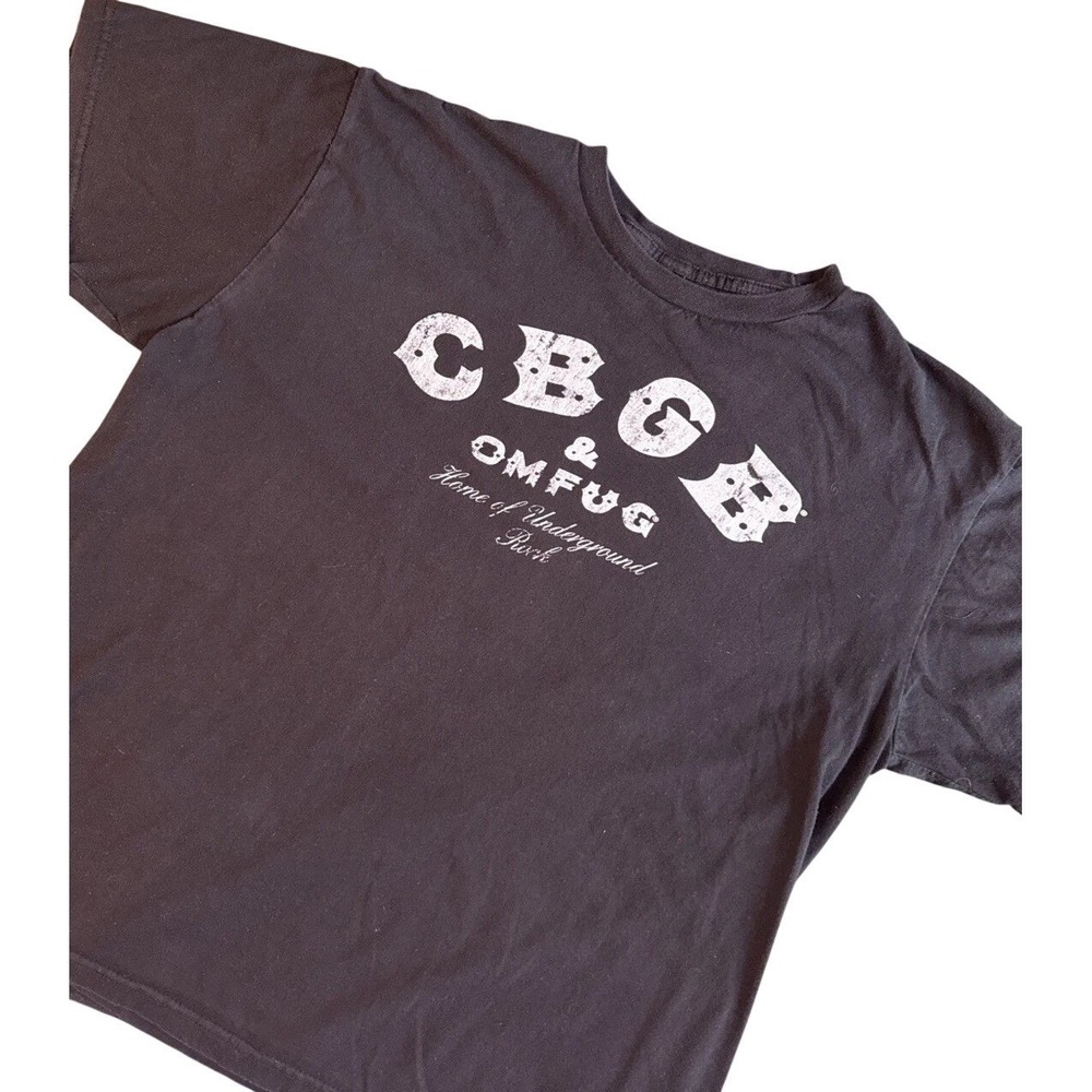 CBGH & OMFUG Home Of Undergroung Rock Black Tee Large Band Punk